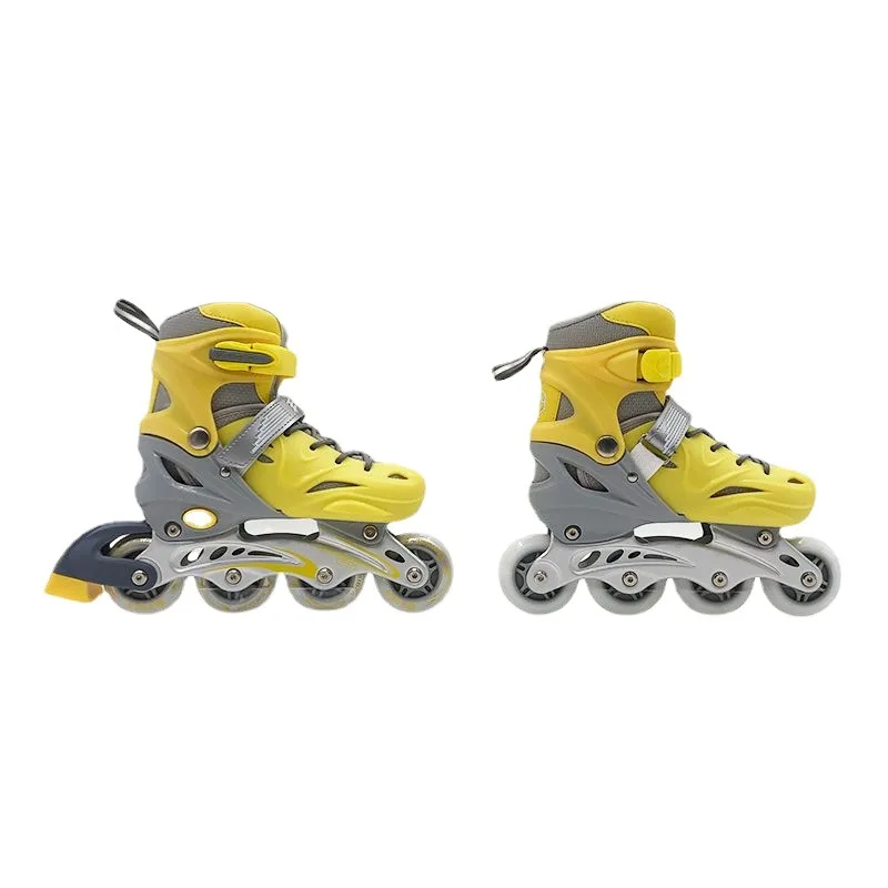 Patins à roulettes en ligne professionnels réglables, baskets coulissantes d\'extérieur, chaussures à 4 roues, enfants, adultes, hommes, femmes,