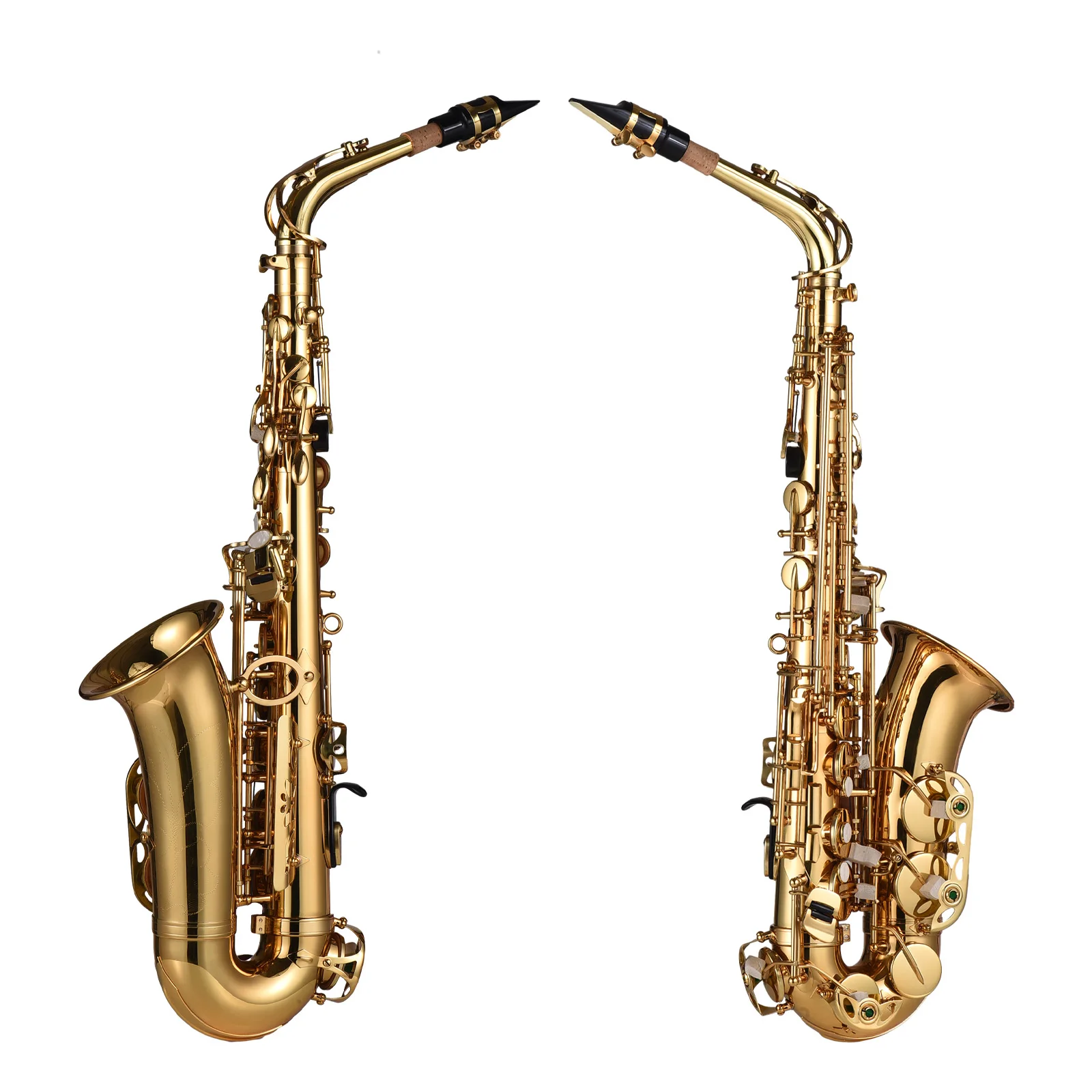 

Eb Alto Saxophone Brass Lacquered Alto Sax Wind Instrument with Carry Case Gloves Straps Cleaning Cloth