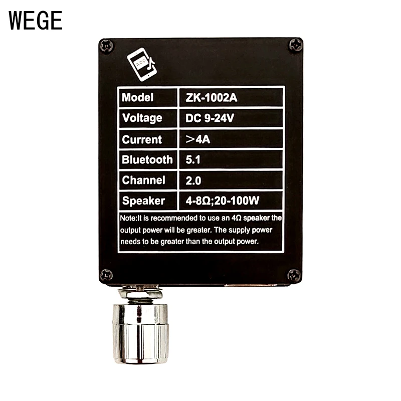 WEGE ZK-1002A 100Wx2 BT 5.1 Audio Digital Power Amplifier Board Stereo AMP 2.0 Channel AUX Home Music Wireless Wuzhi Audio APP