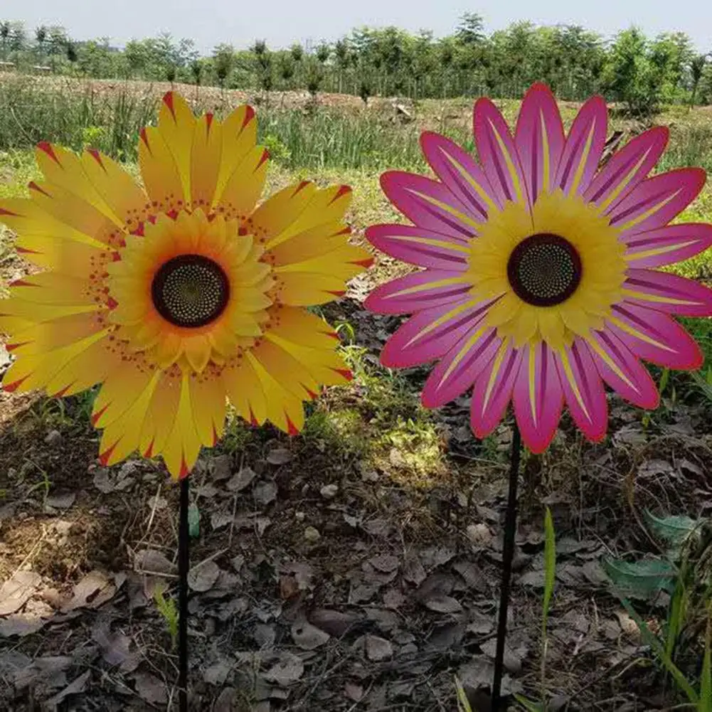 цена Universal Handheld Exquisite Workmanship Colorful Sunflower Wind Spinner for Child Flower Windmill Wind Spinner