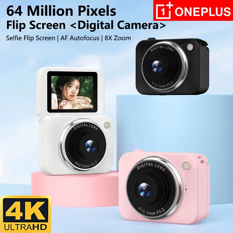 4K Flip-Design Compact Digital Camera – Portable Selfie Camera with HD Photos for Beginners, Perfect Gift Edition