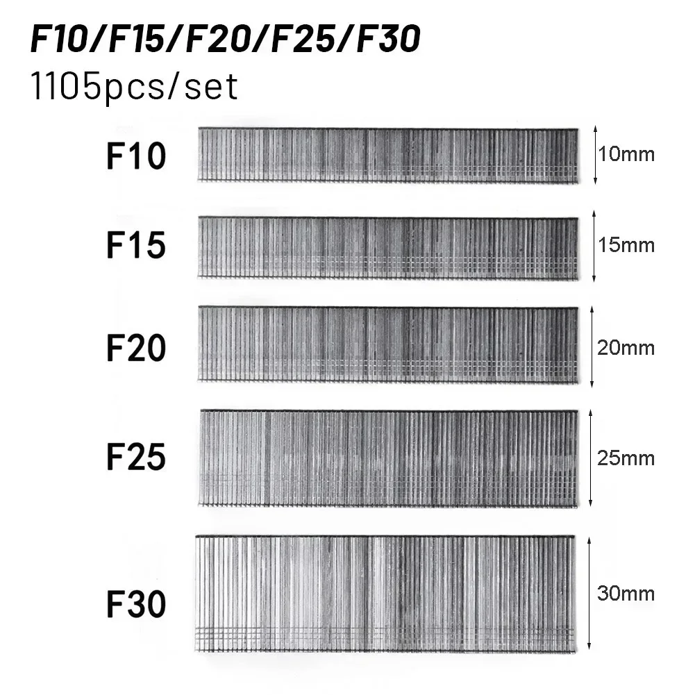 1105 Pcs F15/F20/F25/F30 네일 건 스트레이트 브래드 손톱 304 스테인레스 스틸 스테이플러 네일러 스테이플 목공 ..