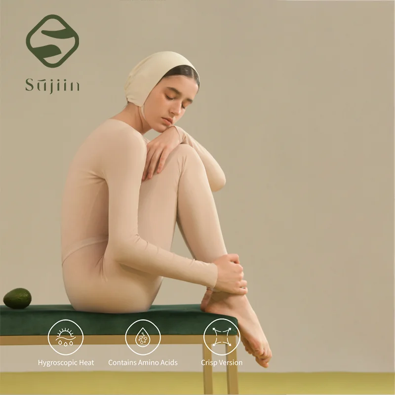 SUJIIN Women's Thermal Underwear Set Winter Round Neck Thermals Tops Ladies Long Johns Anti-Static Two Pieces Woman Sets WC050 thermal underwear sets