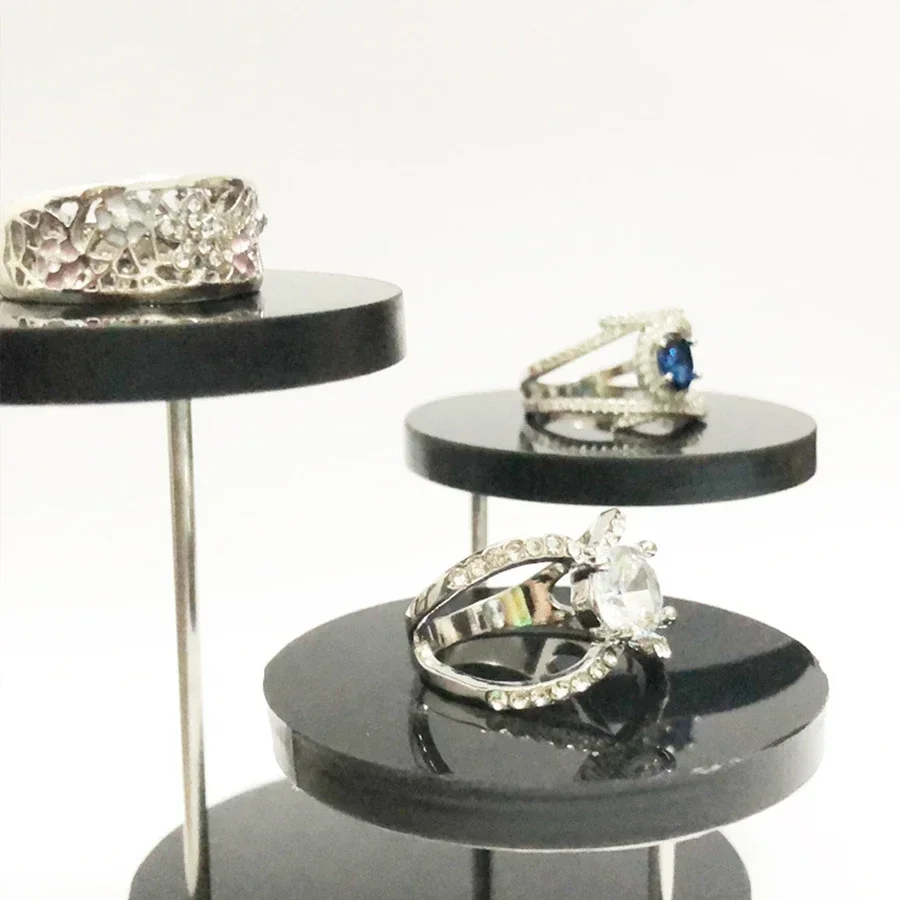 Acrylic ring jewelry display rack Multi-layer round jewelry rotating display table cake dessert disp 5
