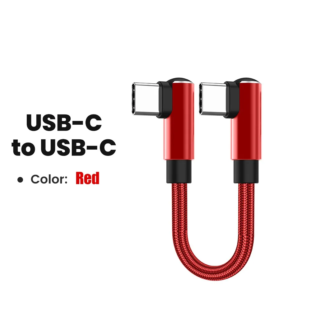 thumbnail image 1 of Cable de datos corto con codo de 90°, 66 W, USB C a tipo C, cable de carga rápida para iPhone 15, 16, Samsung, Xiaomi, OPPO, batería recargable, 1 of 5