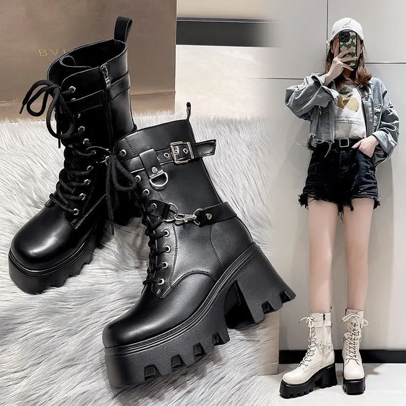 

2023 New Comfortable Platform Height Increasing 10cm Plus Size Women's Ankle Boots