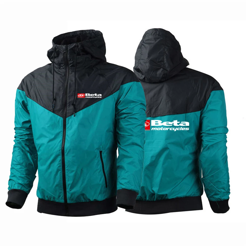 2023 New Men Beta Racing Motocross Casual Harajuku Splicing Windbreaker Zipper JacketsSport High Quality Street Hoodies Coat