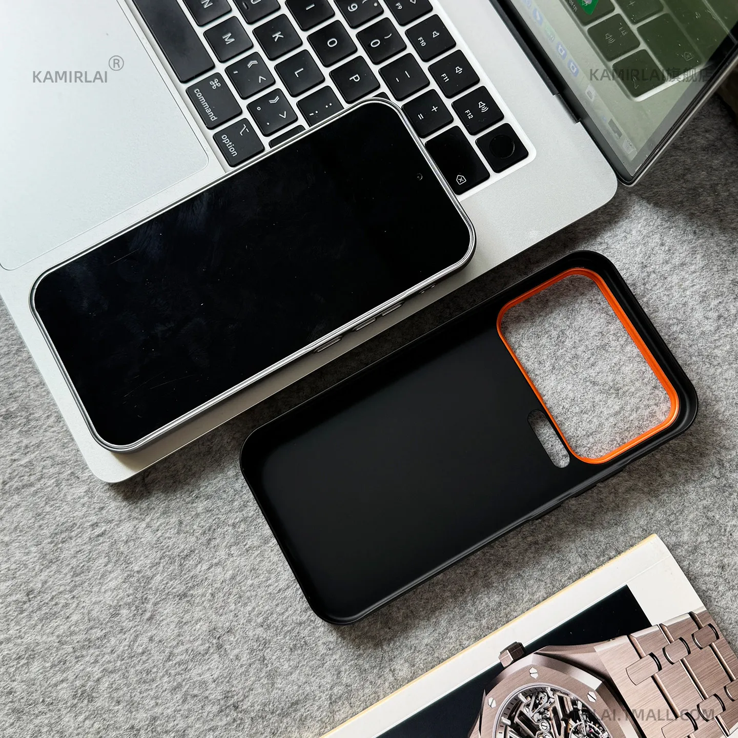 Luxury PU Leather Magnetic Hard Back Cover with Wireless Charging Compatibility
