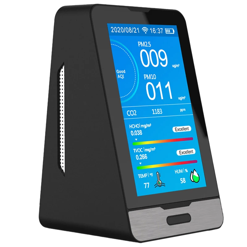 

DM73B TUYA Wi-Fi фотография диагональю 4,3 дюйма проекционный дисплей PM2.5 PM10 Температура Влажность CO2 HCHO светодиодный многофункциональный инструмент для обнаружения