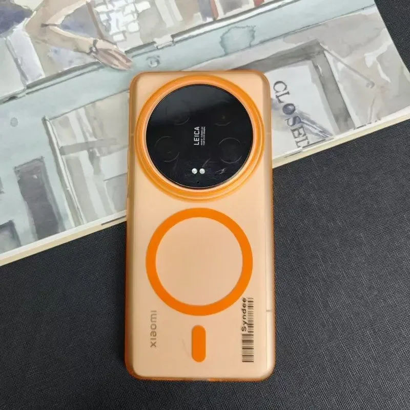 Transparent Magnetic Wireless Charging Protective Case with Hard Back Cover
