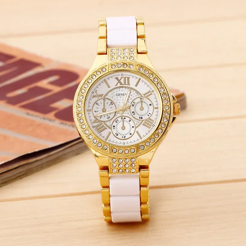 

Hot Luxury Women Watch Fashion Ladies Stailess Steel Roman Numerals Rhinestone Analog Quartz Wrist Watch Reloj Mujer Best Gift