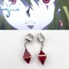 Anime HUNTER×HUNTER Kurapika Ear Clip No Piercing Eardrop Red Zircon Pendant Unisex Gothic Earrings Cosplay Accessories Prop 2