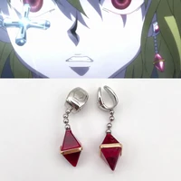 Anime HUNTER×HUNTER Kurapika Ear Clip No Piercing Eardrop Red Zircon Pendant Unisex Gothic Earrings Cosplay Accessories Prop 2