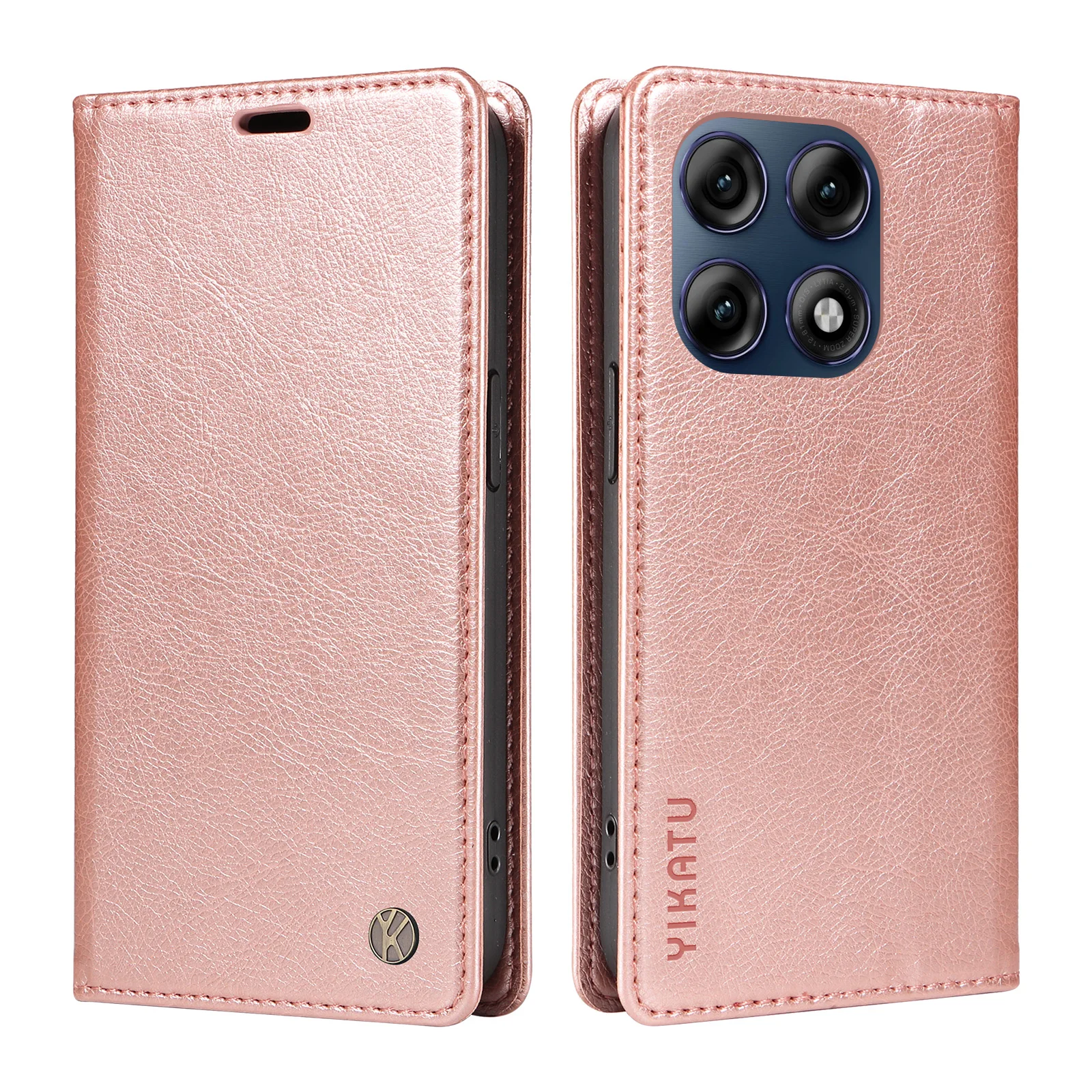 Elegant Leather Wallet Magnetic Flip Case with Lychee Grain Card Holder