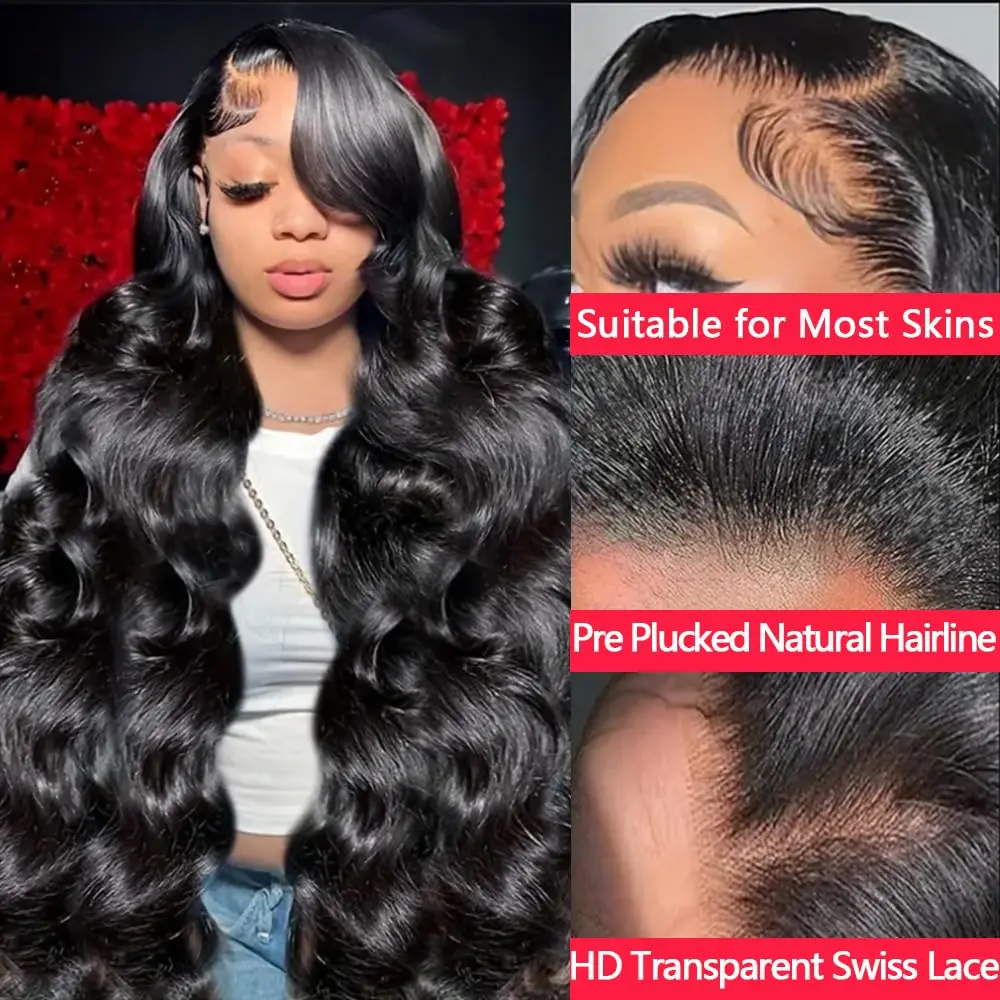 Closed Non Adhesive Wig Human Hair Pre Pulled 13 * 4 Straight Invisible Lace Front Wig Suitable for Women