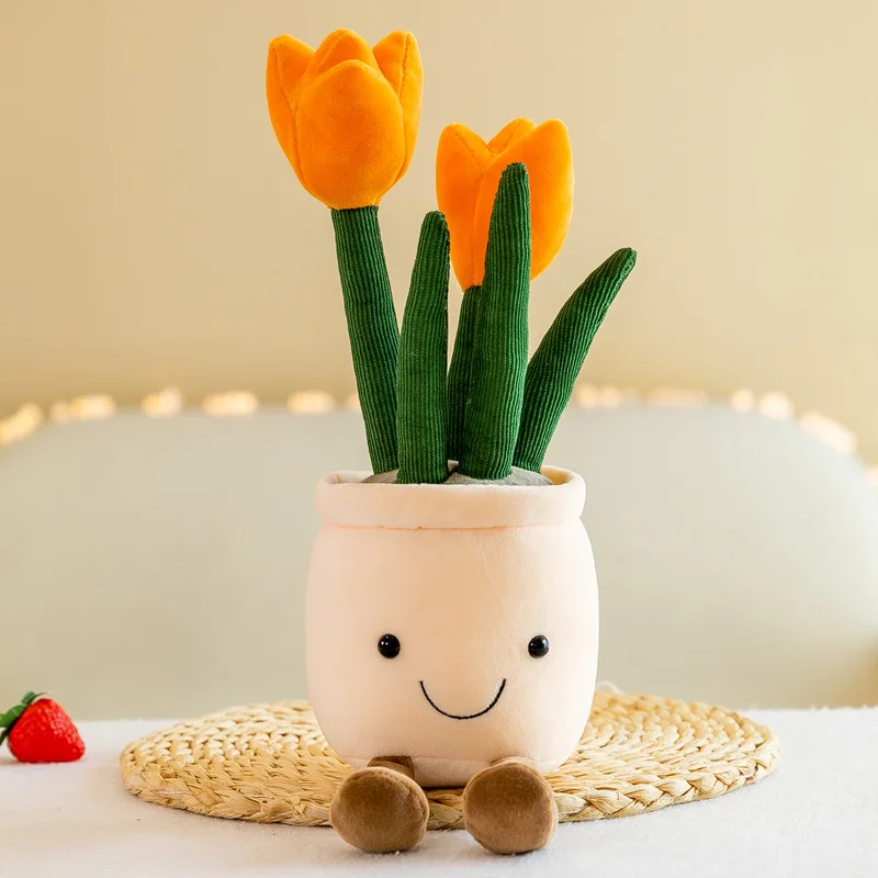 25-35cm Cartoon Plant Pot Series Plush Doll Succulent Tulip Lily Soft Toy Home Decor Cushion for Girls Living Room Bedroom Gift - Bilde 5