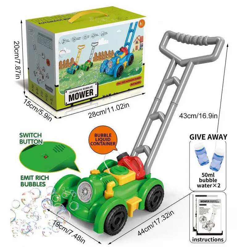 Kids Lawn Mower Bubble Machine Automatic Bubble Maker Toys With Light And Sound Party Atmosphere Maker Sunny Days Entertainment 6
