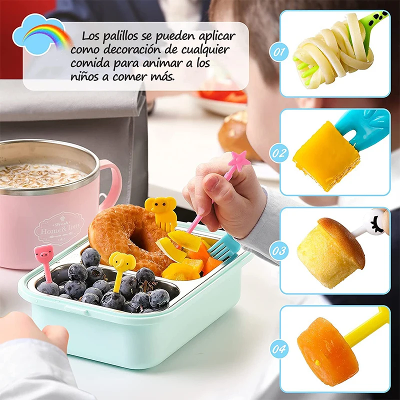 Cute Mini Animal Cartoon Food Picks Children Snack Cake Dessert Food Fruit Forks Silicone Lunch Box Dividers fruit fork,food toothpicks,food picks,silicone cooking fork,silicone fork