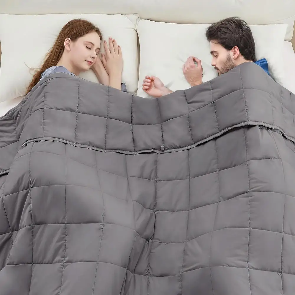 Weighted Blanket Adults 20lb King Size Deep Pressure Stimulating Cooling Nontoxic Glass Beads Hypoallergenic Microfiber 2