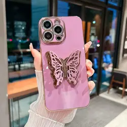 Elegant Butterfly Silicone Phone Case with Plated Finish for OPPO Find X2 Neo (PURPLE)