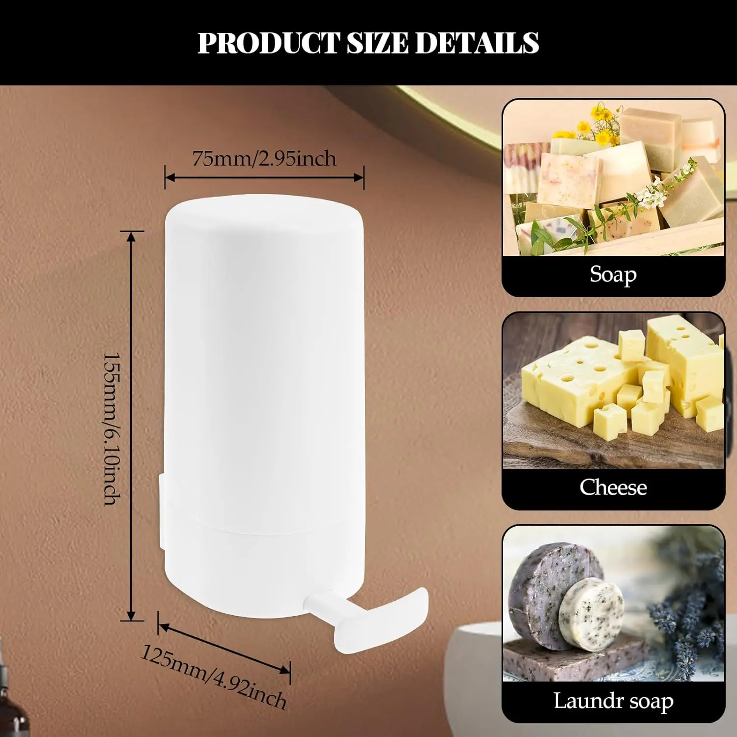Soap Grater Grinder New Soap Bar Grinder Wall Mounted Moisture Resistant Easy To Use Soap Dispenser for Solid Hand Soap 3