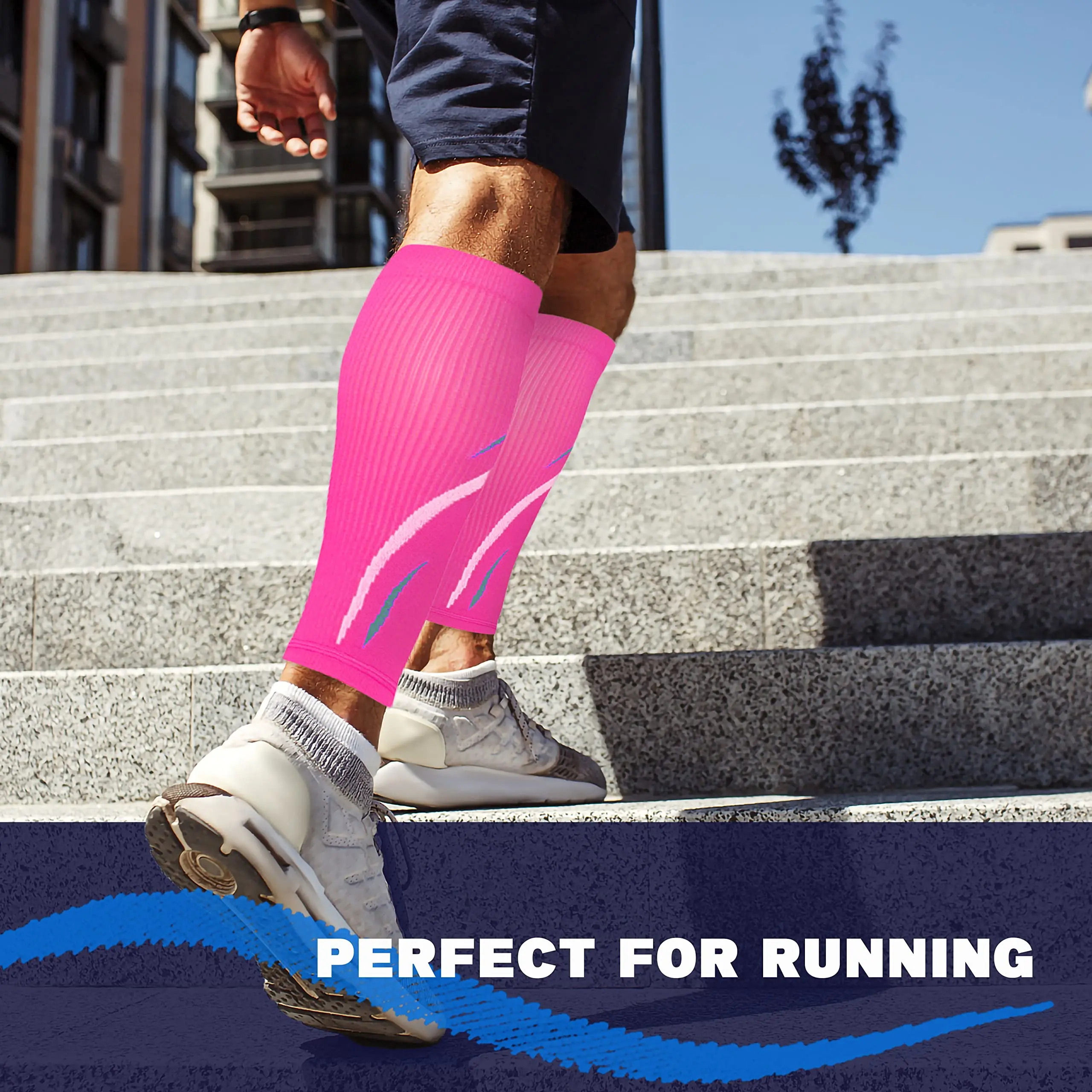 Calf Compression Sleeves Men & Women (20-30 mmHg) Leg compression Sleeve Footless Compression Socks 1 Pair