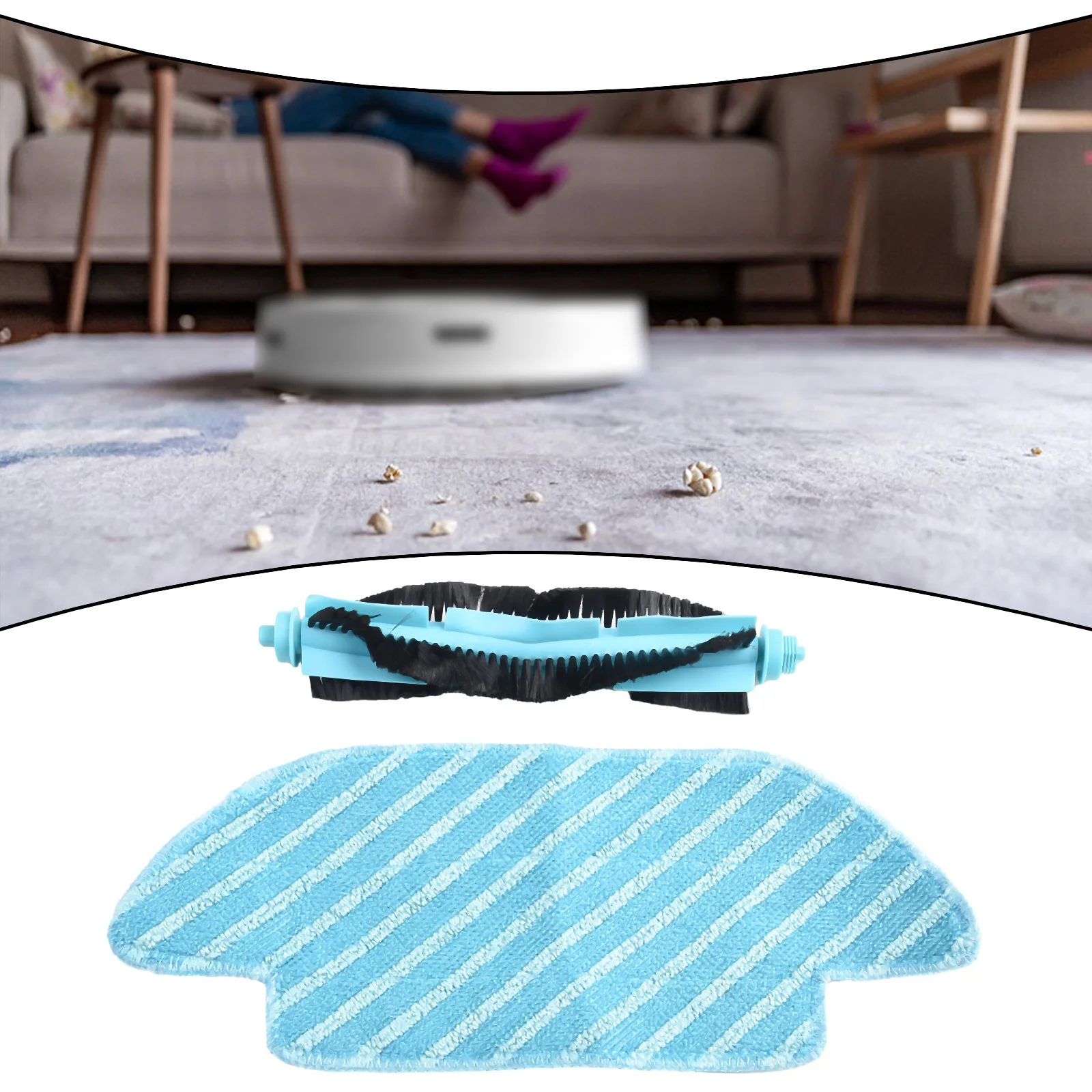 

1PCS Main Roller Brush With Central Brush Rag For Conga 2299 Ultra Robot Vacuum Cleaner Replacem Accessories For Home Clean Part