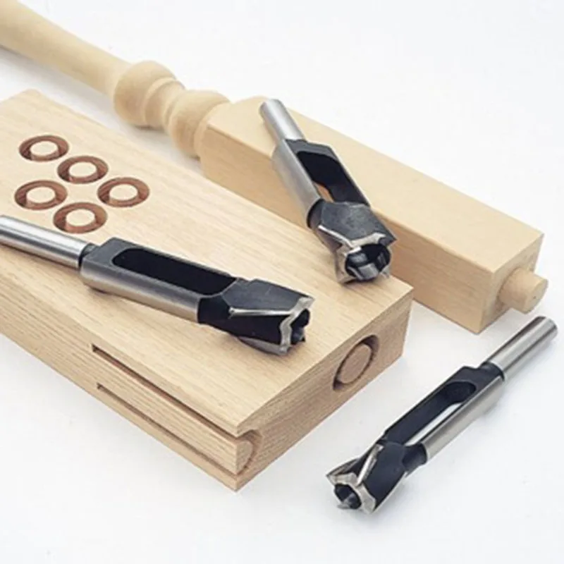 Woodworking Drill Tool Set Straight And Round Wood Plug Hole Cutter Plug Cutting Drill Take Steel Knife Log Tenon Cork Woodworking Drilling Tools