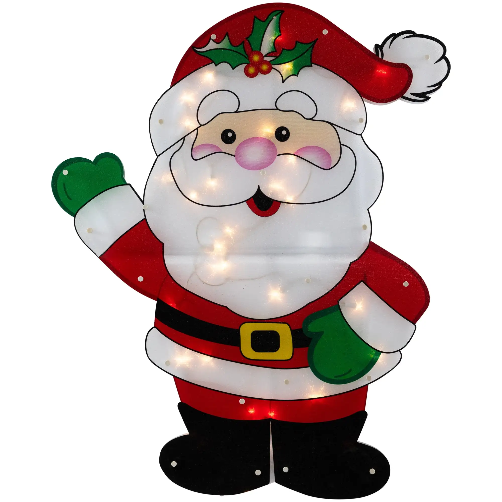 

30.5" Lighted 2 Dimensional Santa Claus Christmas Outdoor Decoration