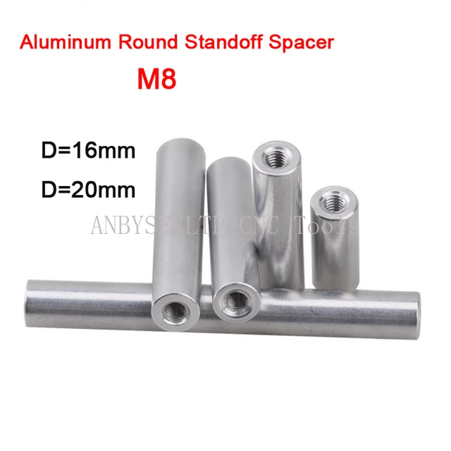 2-5pcs M8 Length 10-180mm Aluminum Round Standoff Spacer Stud Female  Threaded Extend Long Nut Column For RC Model - AliExpress