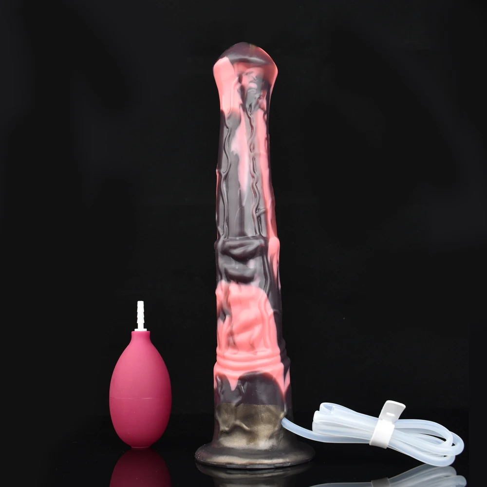 FRKO Giant Flared Horse Squirting Cock Dildo Soft Silicone Ejaculation Penis Anal Plug Vaginal Masturbator Sex Toy for Women Men