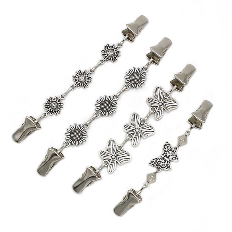 Metal Anti-slip Cardigan Clip Pearl Chain Shawl Buckle Sweater Corsage Brooch Shirt Collar Holder Clip Accessories 1pc clothing decor enamel flower brooch