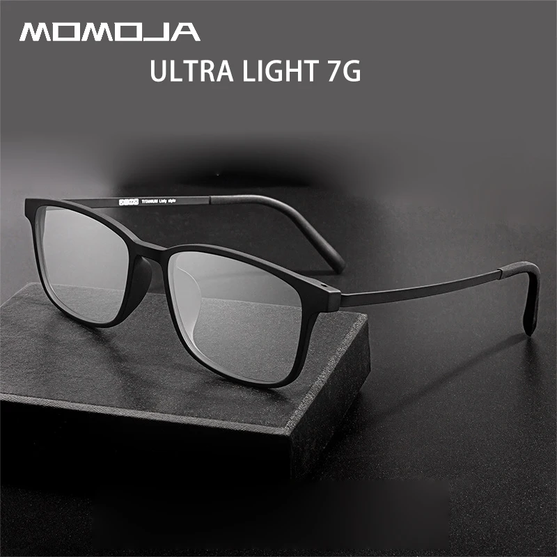 

MOMOJA Fashion Retro Ultra Light Eyewea Square TR90 Titanium Optical Prescription Glasses Frame Man And Woman Eyeglasses 8856