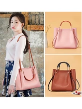  Luxury Designer Women's Bag New Casual Bucket Bag Fashion PU Leather Handbag Women's Large Capacity Shoulder Bag 