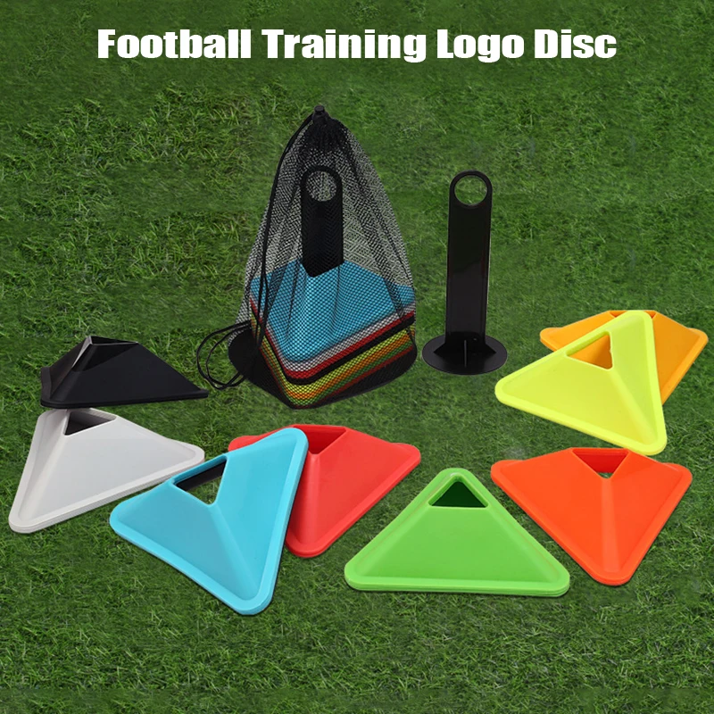 

1pc Outdoor Triangle Football Training Sign Disc Basketball Soccer Obstacle Training Roadblock Pile PVC Sports Accessories