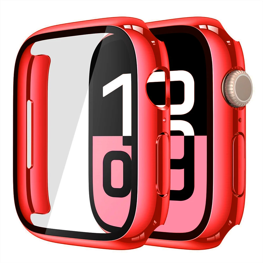 Sleek Plated Apple Watch Case with Glass & Bumper Screen Protector