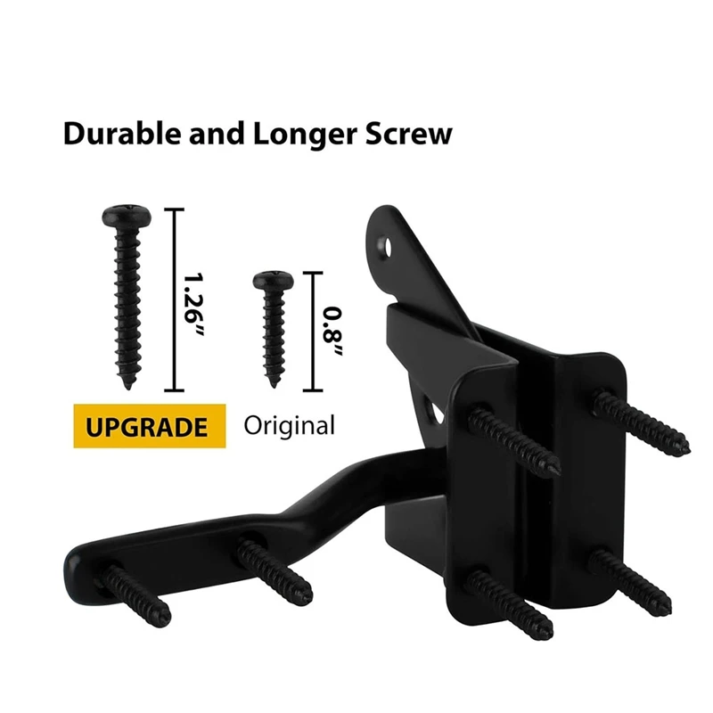 Self Locking Gate Latch For Wooden Fence Heavy Duty, Steel Spring Cable Pull String Gate Hardware Lock For Garden