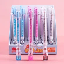 

36 Pcs/box Gel Pen Realistic Syringe Shape Water Pens Kawaii Office Stationery Creative Simulation Vaccine Syringe Signature Pen