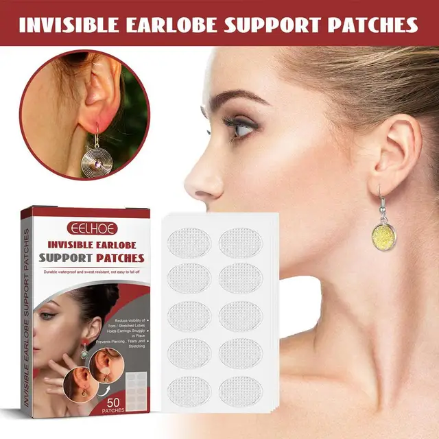 300PCS Earring Support Patches Earring Lifters Clear Skin Color