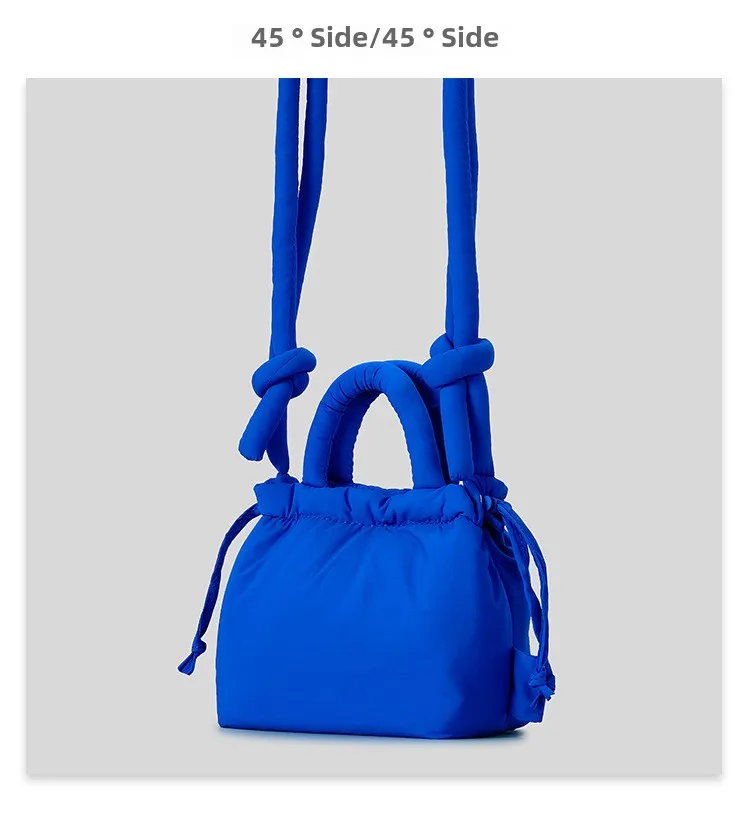 Personalisierte modische Umhängetasche, Nischendesign, neue, mit Baumwolle gefüllte Nylon-Umhängetasche für Damen, weiche und leichte, plissierte Seil-Kleinhandtasche_voghion.com