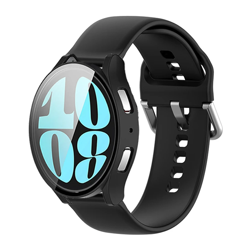 

Силиконовый ремешок для Samsung Galaxy Watch 6 5 4 Active2 40 мм 44 мм, мягкий чехол с полным покрытием, бампер для классического браслета 43/47 мм 42/46 мм