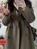 Syiwidii Woolen Coat Winter Jacket for Women 2022 Thicken Warm Button Loose Korean Fashion Lapel Female Long Coat Outerwear
