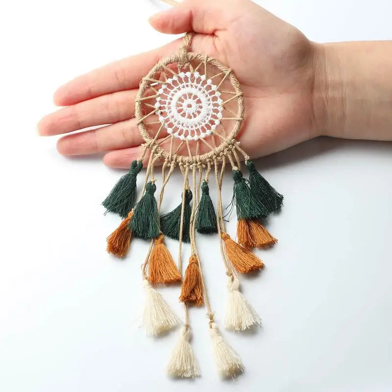 보호 빈티지 스몰 드림 캐처 수제 벽 도어 자동차 인테리어 백미러 걸이식 장식, 공예품 집 장식 