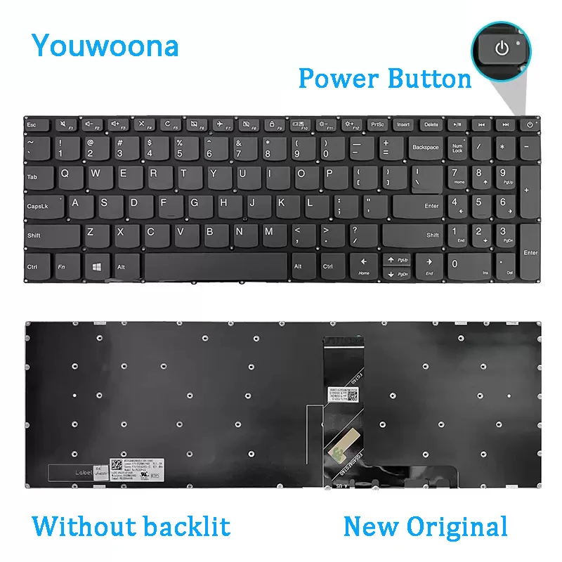 New Original Laptop Keyboard For Lenovo IdeaPad L3-15IML05 L3-15ITL6 81Y3 82HL