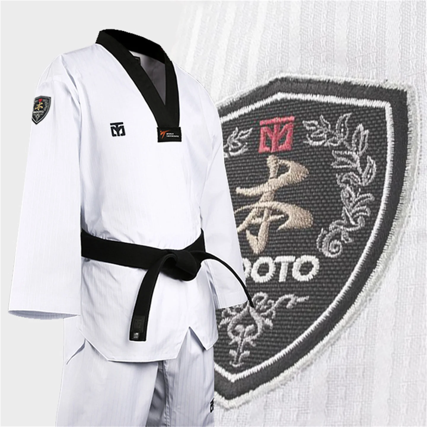 BASIC4 MOOTO Dobok Taekwondo Uniform Adult And Kids Kungfu Coach Suit Gymnasium Training Suit Men Women karate Shirt & Pants Set
