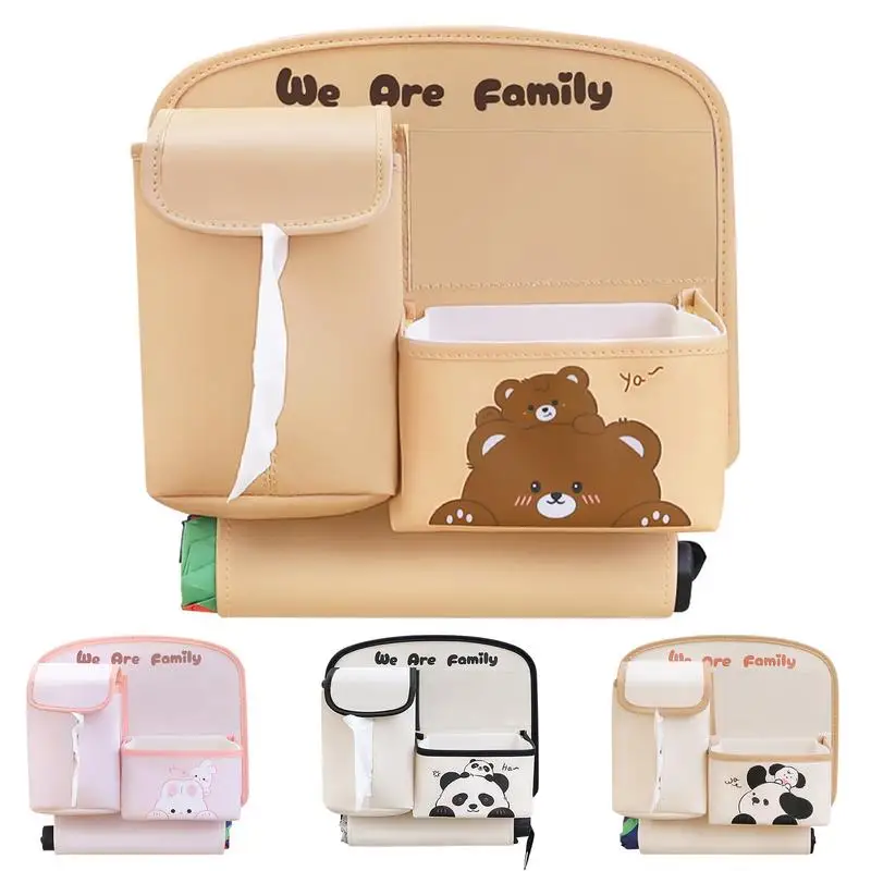 

Car Seat Back Organizers Multifunction PU Leather Tissue Holder Automotive Seat Back Organizers Car Interior Accessories