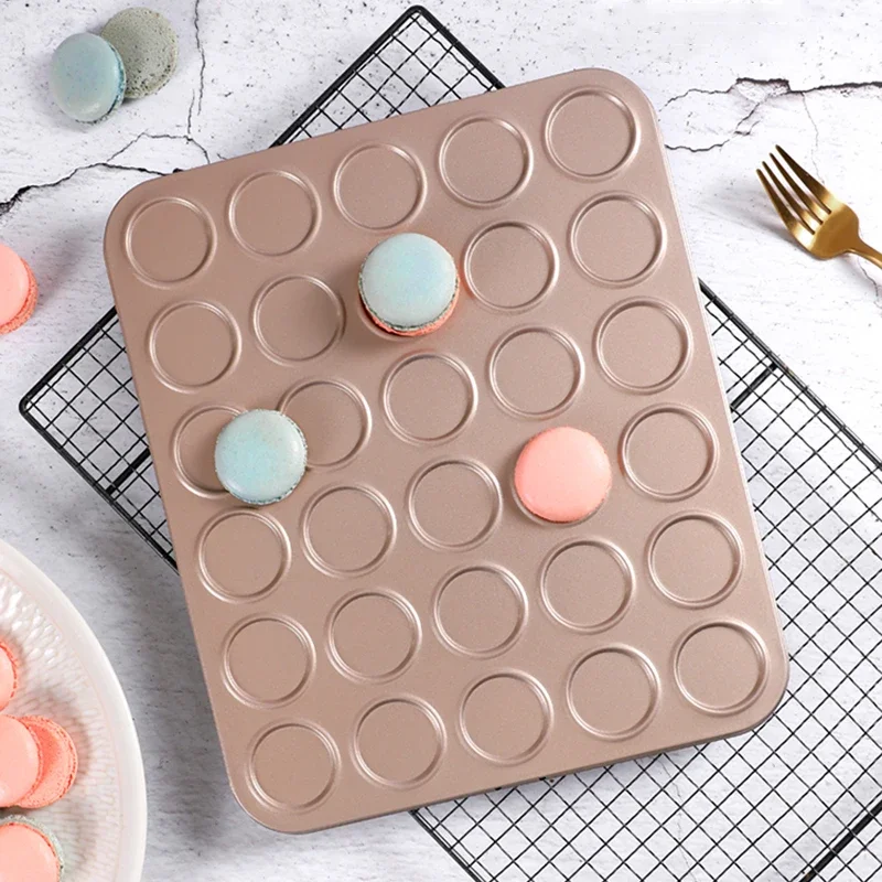 Carbon Steel Baking Pan 35/53 Hole Macarons Cooking Baking Mat Non Stick Dishes Oven Bakeware Tray