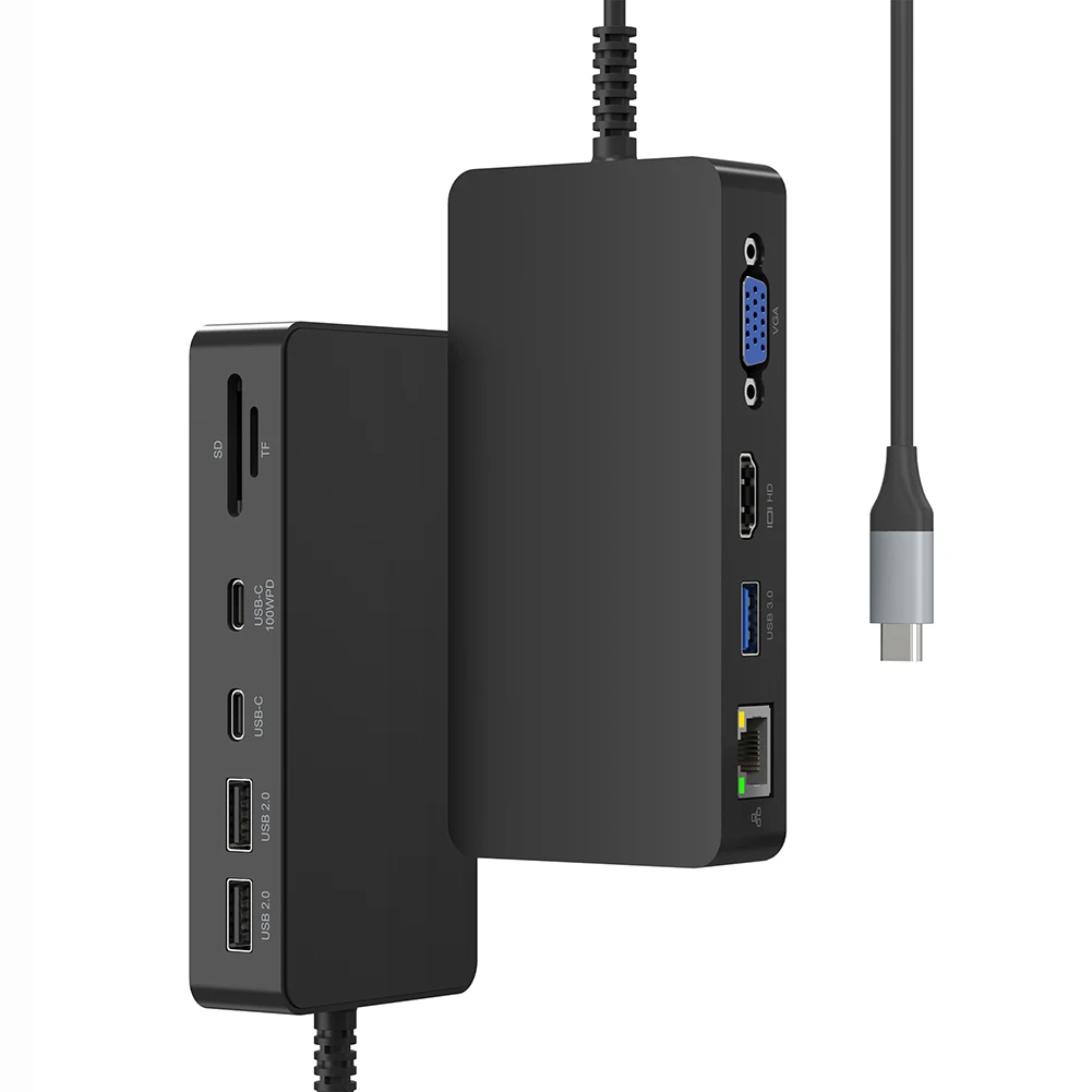 서피스 도크용 11 in 1 파워 포트 타입 C 허브 (3개 USB 포트 + 2개 USB C 포트 PD 100W + 5Gbps 데이터 100Mb/s LAN) 서피스 랩탑 5 호환