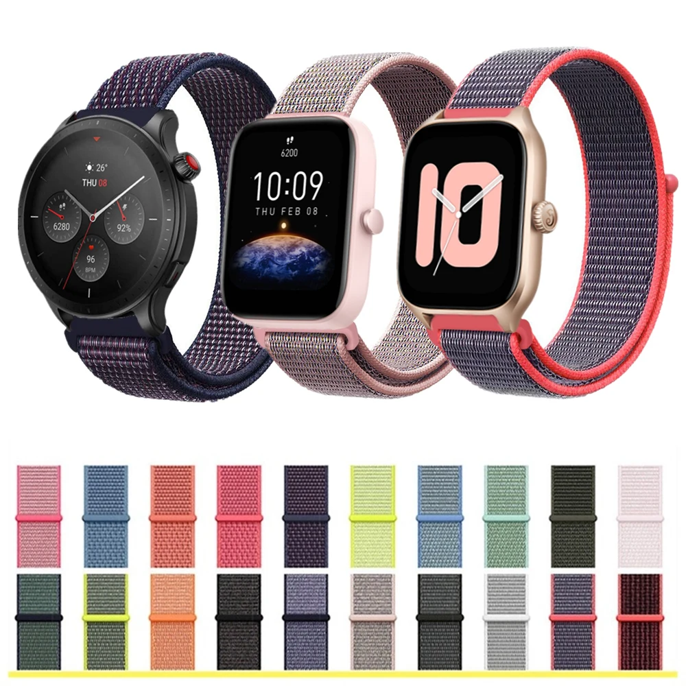 

High quality woven nylon loop strap for Huami Amazfit GTR 4 GTS 4 Mini Sport strap for Huami Amazfit Bip 3 Pro Bip U bracelet