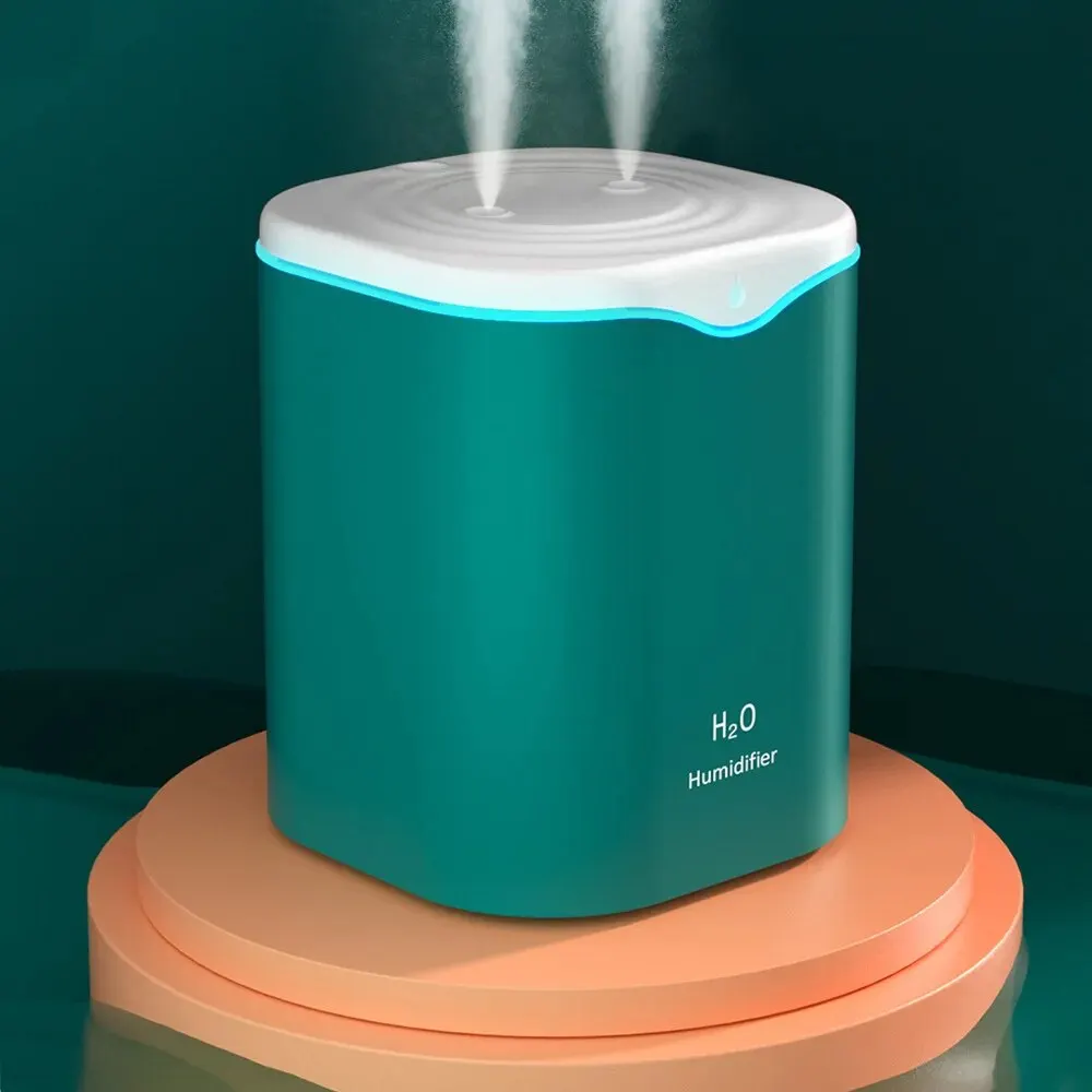 Umidificatore a doppio spruzzo di grande capacità Usb Home Camera da letto 2L Rifornitore d'acqua silenzioso Purificatore d'aria Diffusore d'acqua wireless Ufficio